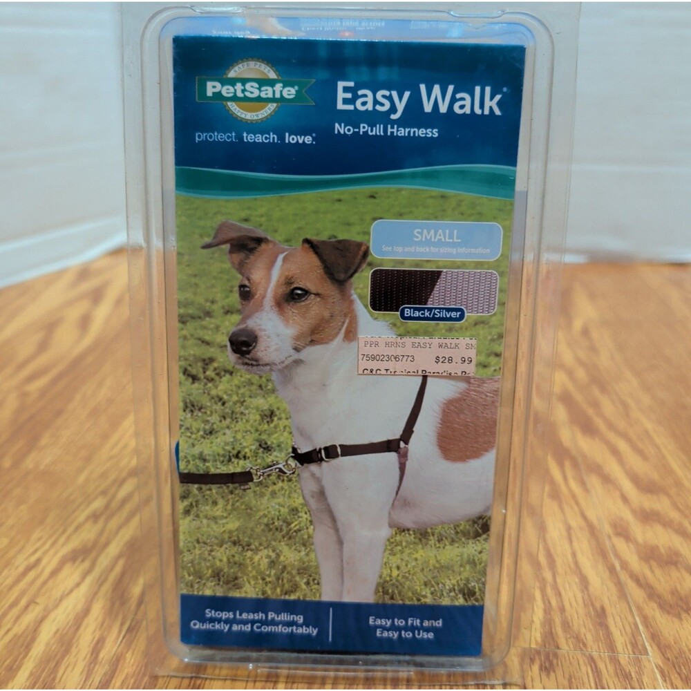 PetSafe Easy Walk Harness No-Pull Small- Black/Silver 15-25lbs NEW
